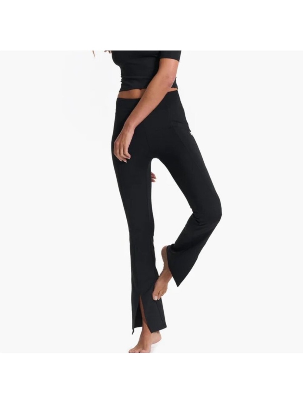 Vuori Lux Rib Split Bootcut Women's Rib Pants size Large Black